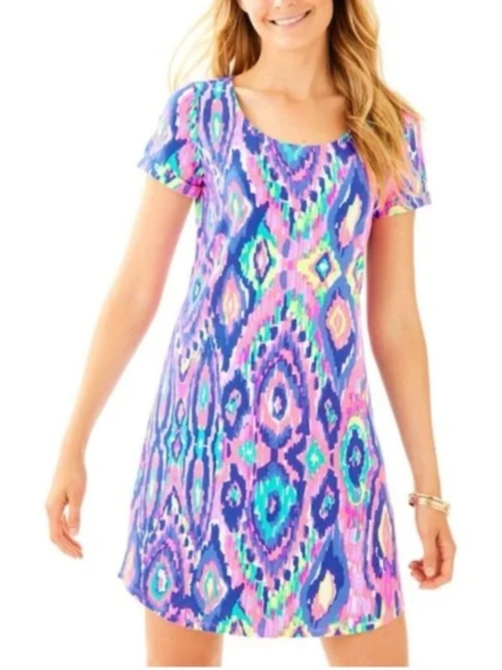 Lilly Pulitzer Tammy Luminescent Colorful Casual Shirt Dress Women's size XS